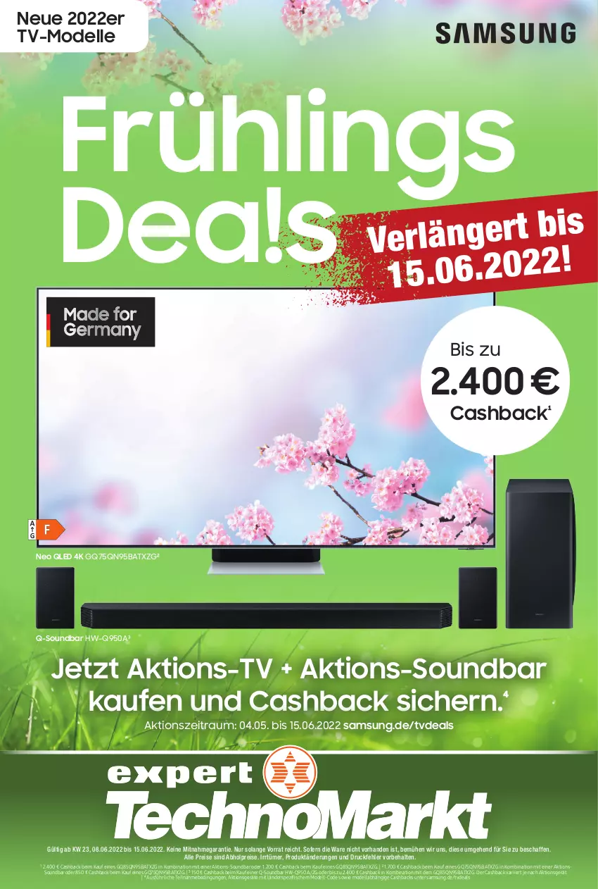 Aktueller Prospekt Expert Technomarkt - Prospekte - von 08.06 bis 15.06.2022 - strona 1 - produkty: abholpreise, alle preise sind abholpreise, dell, eis, elle, fisch, fische, Mode, qled, reis, Samsung, soundbar, Spezi, Ti