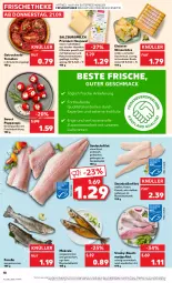 Gazetka promocyjna Kaufland - Prospekt - Gazetka - ważna od 27.09 do 27.09.2023 - strona 18 - produkty: angebot, Cap, eis, elle, filet, fleisch, forelle, frischkäse, Getrocknete Tomaten, Heu, Heujuwel, heumilch, HP, Käse, kirsch, kräuter, lachs, lachsfilet, Laufen, mac, Makrele, matjes, Matjesfilet, milch, paprika, Rauch, rel, rind, salz, SalzburgMilch, schnittkäse, seelachsfilet, Steinbeißer, Steinbeißerfilet, Ti, tisch, tomate, tomaten, wasser, ZTE