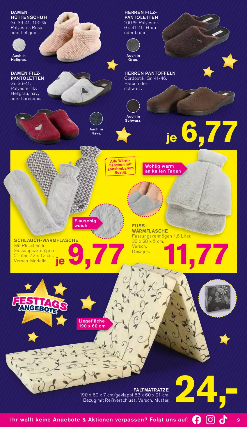 Aktueller Prospekt Kodi - Prospekte - von 21.12 bis 30.12.2023 - strona 9 - produkty: angebot, angebote, braun, dell, elle, Faltmatratze, flasche, LG, Liege, matratze, Mode, Pantoffeln, pantolette, pantoletten, Plüsch, schlauch, Ti