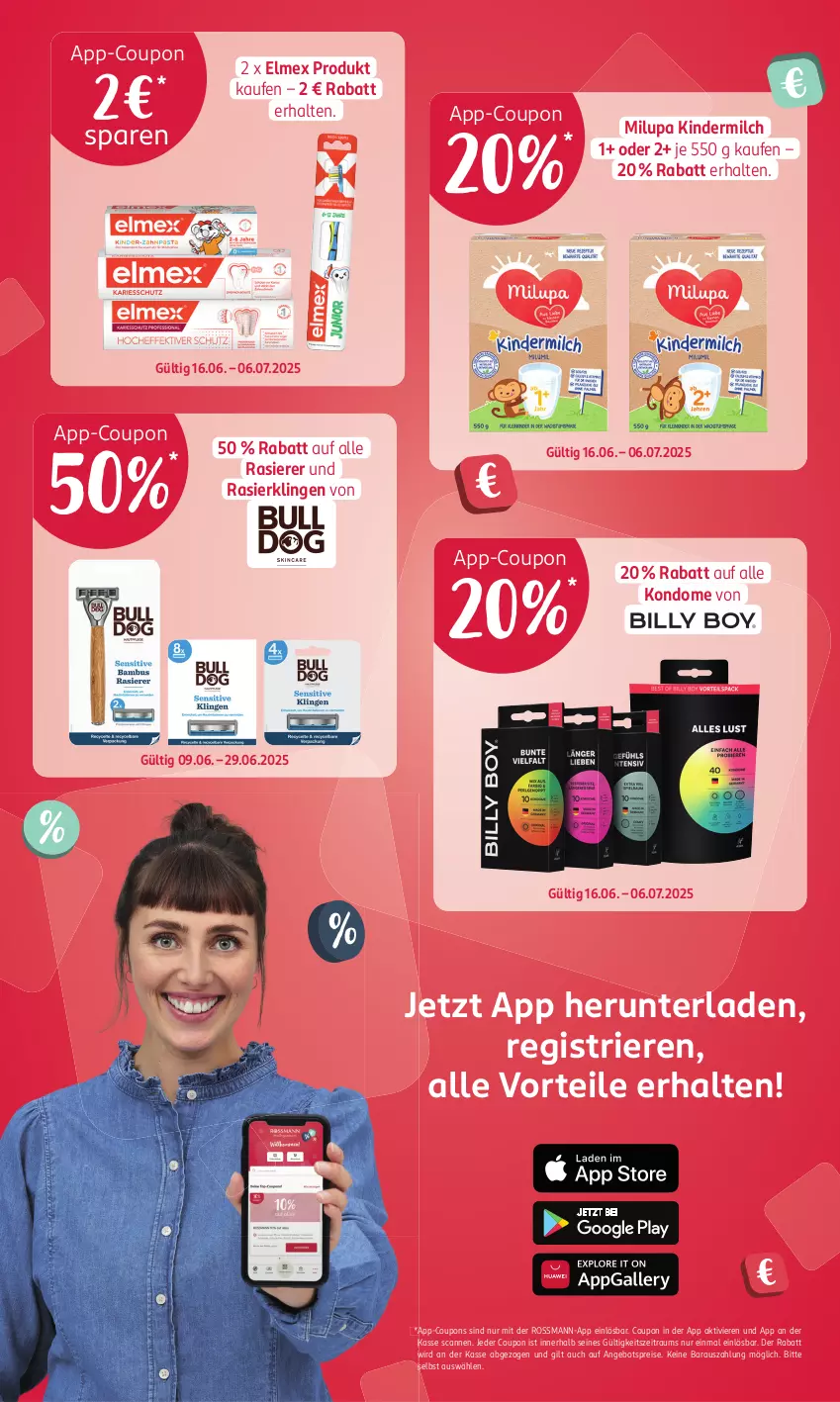Aktueller Prospekt Rossmann - Prospekte - von 16.06 bis 06.07.2025 - strona 3 - produkty: angebot, angebotspreis, coupon, coupons, eis, elmex, Kinder, kindermilch, Kondome, milch, milupa, rasierer, Rasierklinge, rasierklingen, reis, Ti