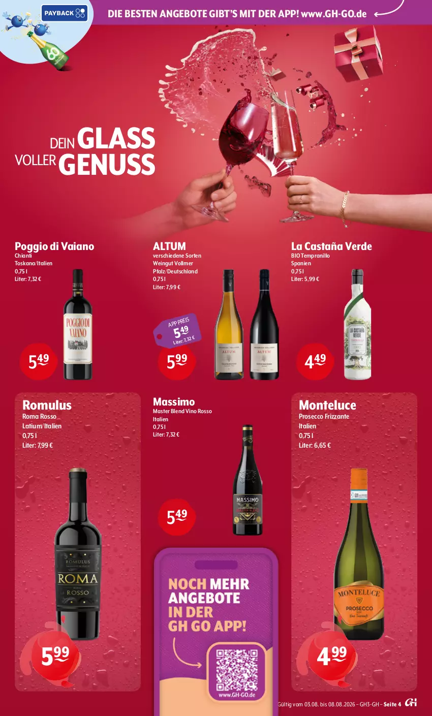 Aktueller Prospekt Getraenke Hoffmann - Prospekte - von 03.08 bis 08.08.2026 - strona 4 - produkty: angebot, angebote, bio, chia, chianti, ecco, eis, erde, frizzante, monte, nuss, prosecco, sim, tempranillo, Ti, wein