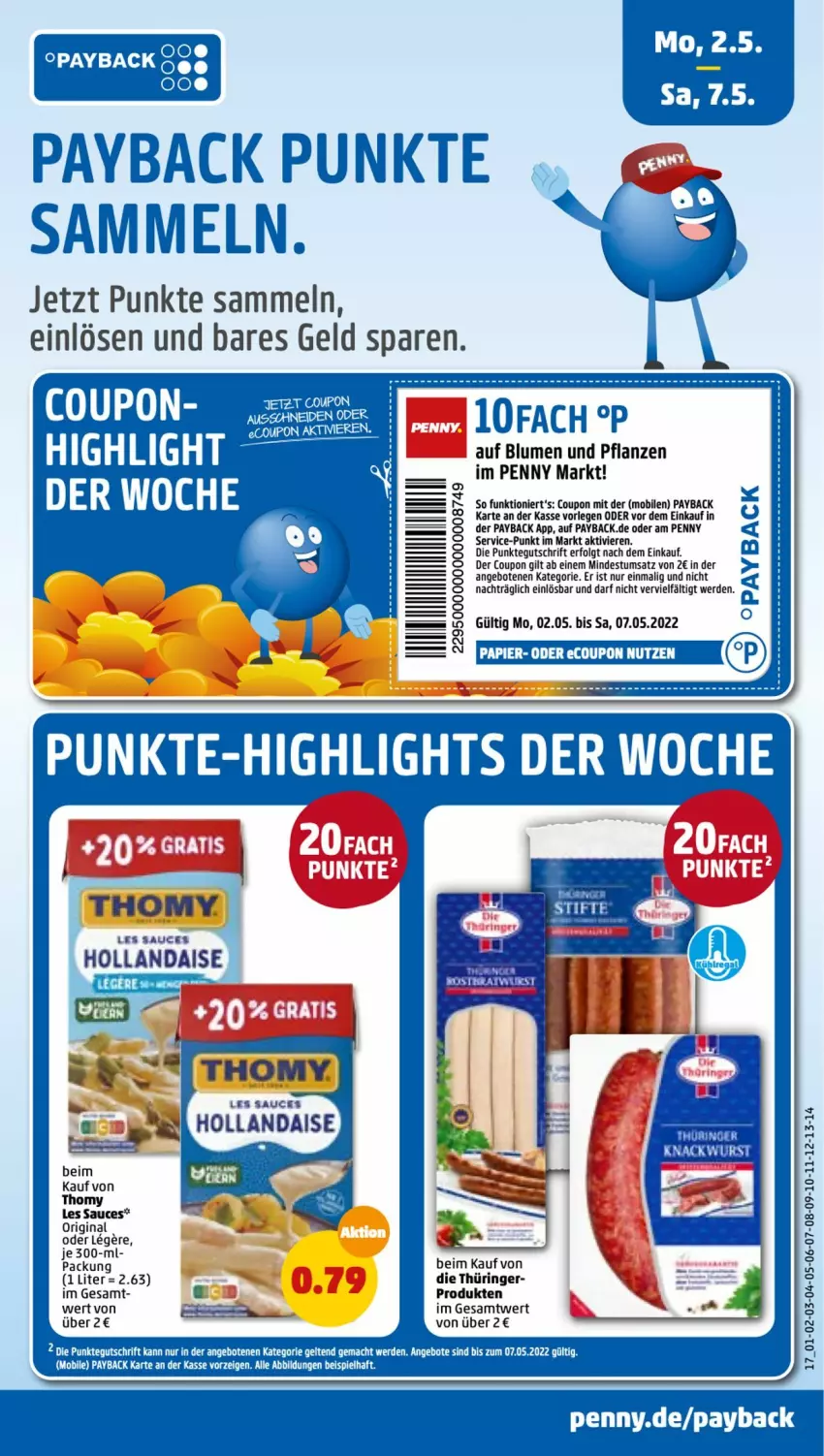 Aktueller Prospekt Penny - Prospekte - von 02.05 bis 07.05.2022 - strona 17 - produkty: angebot, angebote, auer, coupon, eis, erde, gin, hollandaise, LG, payback, ring, sauce, sauce hollandaise, tee, thomy, thomy les sauces, Ti