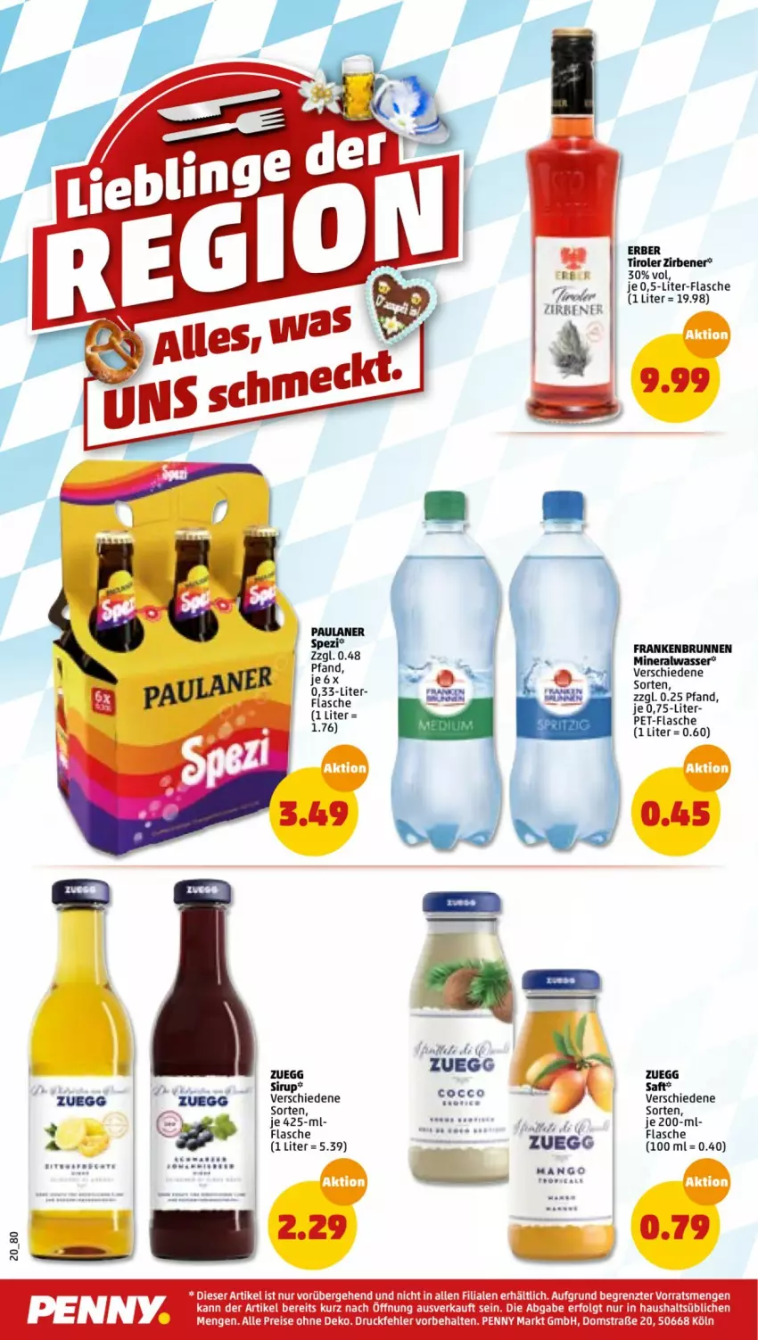 Aktueller Prospekt Penny - Prospekte - von 02.05 bis 07.05.2022 - strona 20 - produkty: brunnen, eis, flasche, LG, mango, Paula, paulaner, pet-flasche, reis, rel, saft, sirup, Ti, ZTE, zuegg