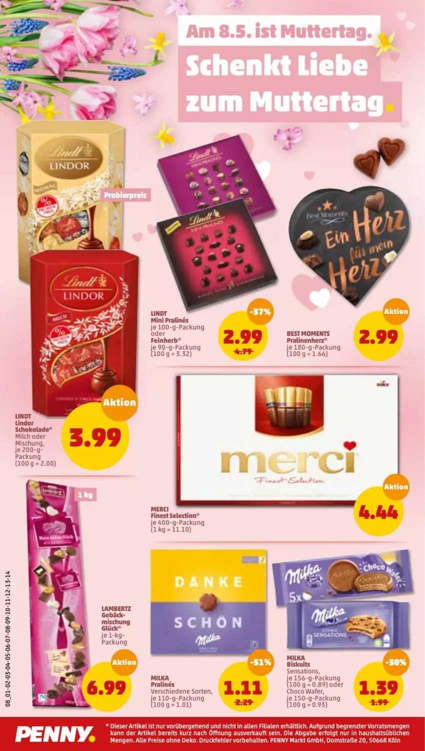 Aktueller Prospekt Penny - Prospekte - von 02.05 bis 07.05.2022 - strona 8 - produkty: Amber, lambertz, lindor, lindt, merci, milch, milka, pralinen, schoko, schokolade, sensations, tee, Ti, ZTE