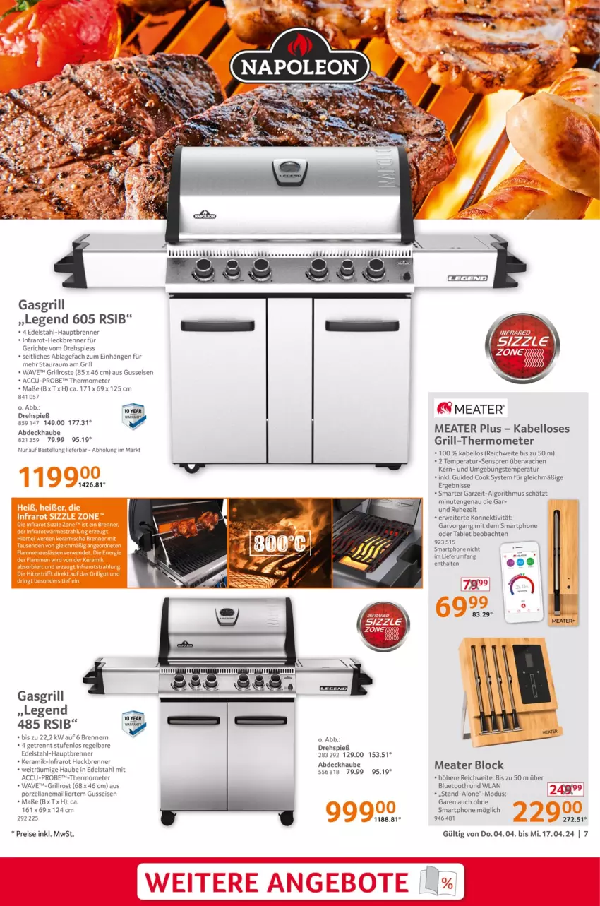 Aktueller Prospekt Selgros - Grillsaison - von 04.04 bis 17.04.2024 - strona 7 - produkty: abdeckhaube, ACC, edelstahl, eis, gasgrill, grill, grillrost, LG, reis, rum, rwe, smartphone, tablet, thermometer, Ti