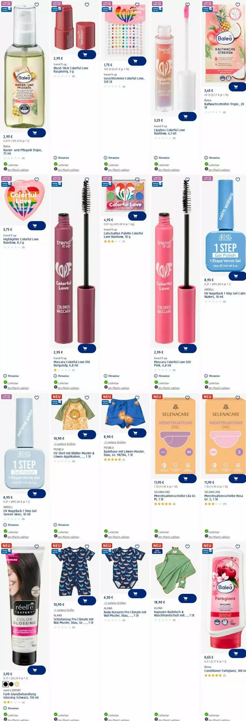 Aktueller Prospekt Dm Drogerie - Prospekte - von 26.05 bis 04.06.2025 - strona 10 - produkty: aldi, Anzug, Bad, Badehose, badetuch, body, dell, eier, eis, hose, kaltwachsstreifen, lack, Lipgloss, Mascara, Nagellack, Palette, Pflegeöl, raspberry, reifen, Schlafanzug, shirt, Ti, tuc, usb, waschhandschuh
