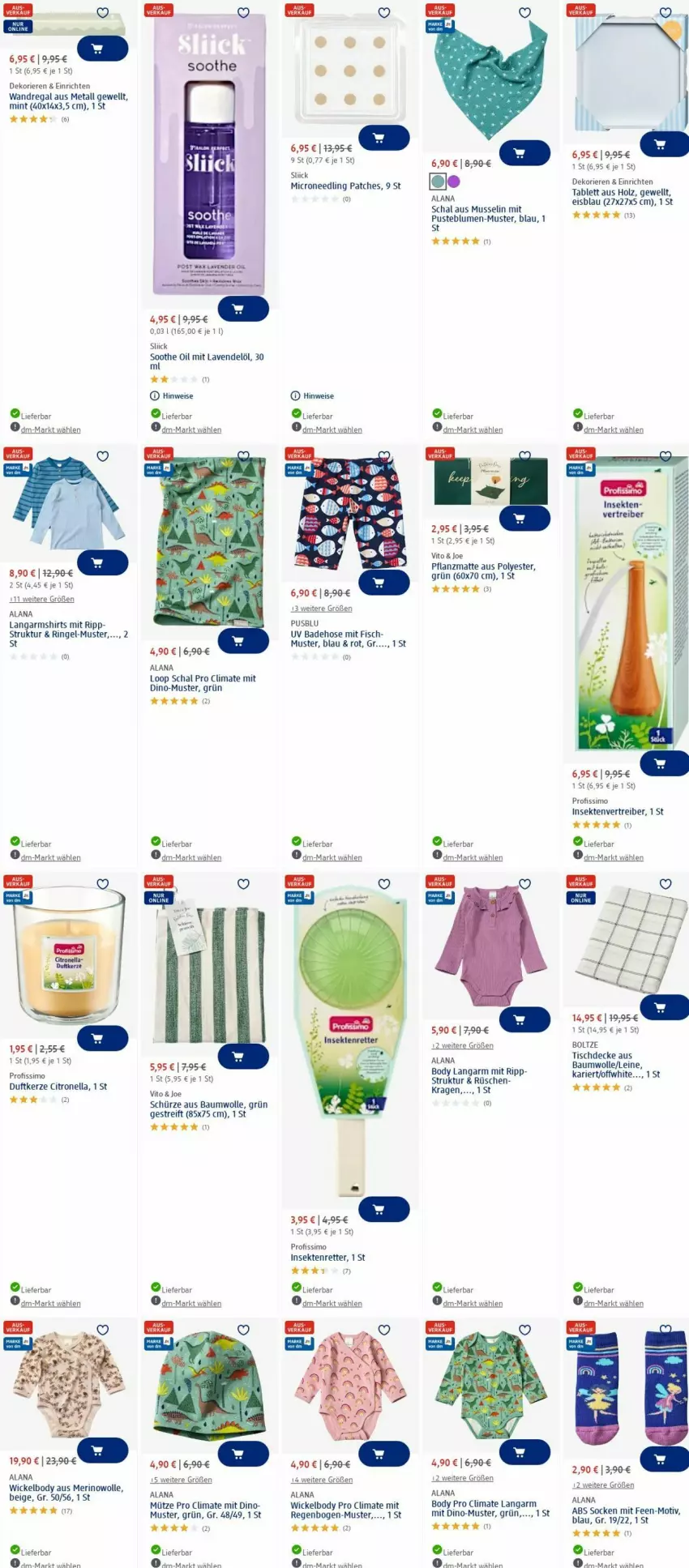 Aktueller Prospekt Dm Drogerie - Prospekte - von 26.05 bis 04.06.2025 - strona 16 - produkty: akku, Bad, Badehose, Bau, baumwolle, blume, blumen, body, decke, Duftkerze, eis, fisch, Holz, hose, kerze, Langarmshirt, lavendel, leine, mars, mint, Mütze, Profissimo, regal, ring, Schal, Schürze, sekt, shirt, shirts, sim, socken, tablet, tablett, Ti, tisch, tischdecke, usb, wandregal, WICK, Wickelbody, wolle