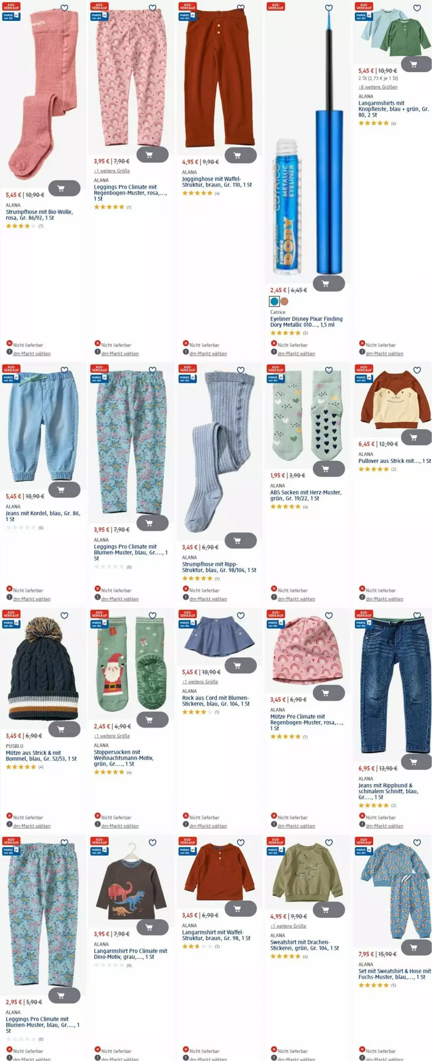 Aktueller Prospekt Dm Drogerie - Prospekte - von 26.05 bis 04.06.2025 - strona 30 - produkty: bio, blume, blumen, braun, disney, eis, Eyeliner, gin, hose, jeans, Jogginghose, Langarmshirt, leggings, Mütze, Pullover, rum, shirt, shirts, socken, Strumpfhose, Sweatshirt, Ti, topper, uhu, usb, wolle