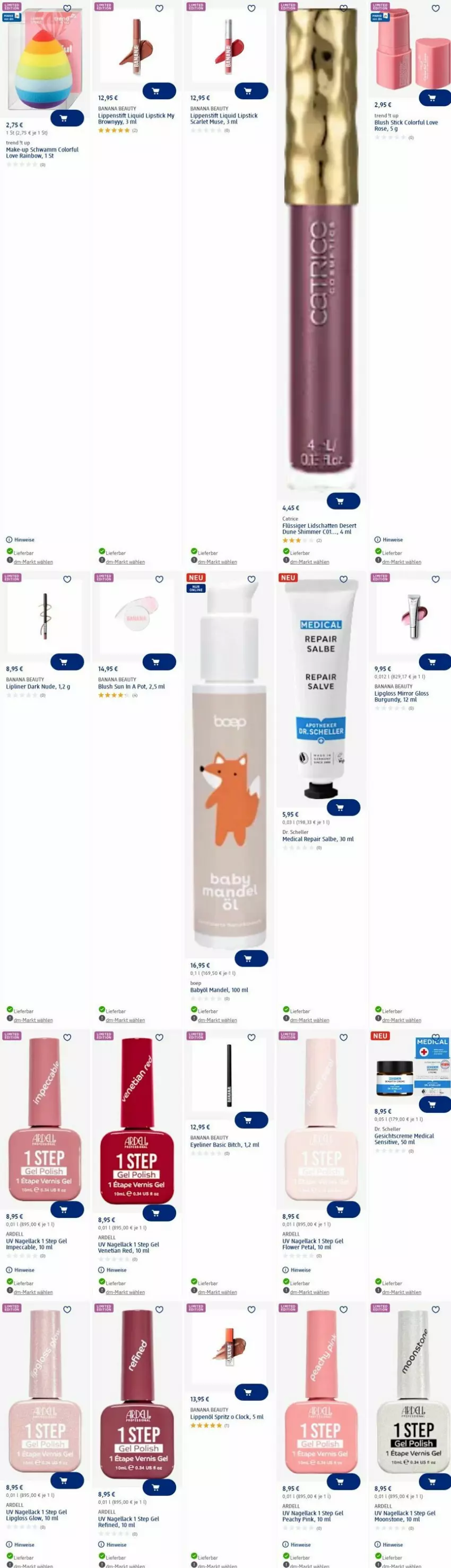 Aktueller Prospekt Dm Drogerie - Prospekte - von 26.05 bis 04.06.2025 - strona 8 - produkty: Babyöl, creme, dell, Dr. Scheller, eier, eis, elle, Eyeliner, Gesichtscreme, lack, Lipgloss, Lippenstift, Lipstick, Make-up, mandel, Nagellack, schwamm, Stier, tee, Ti