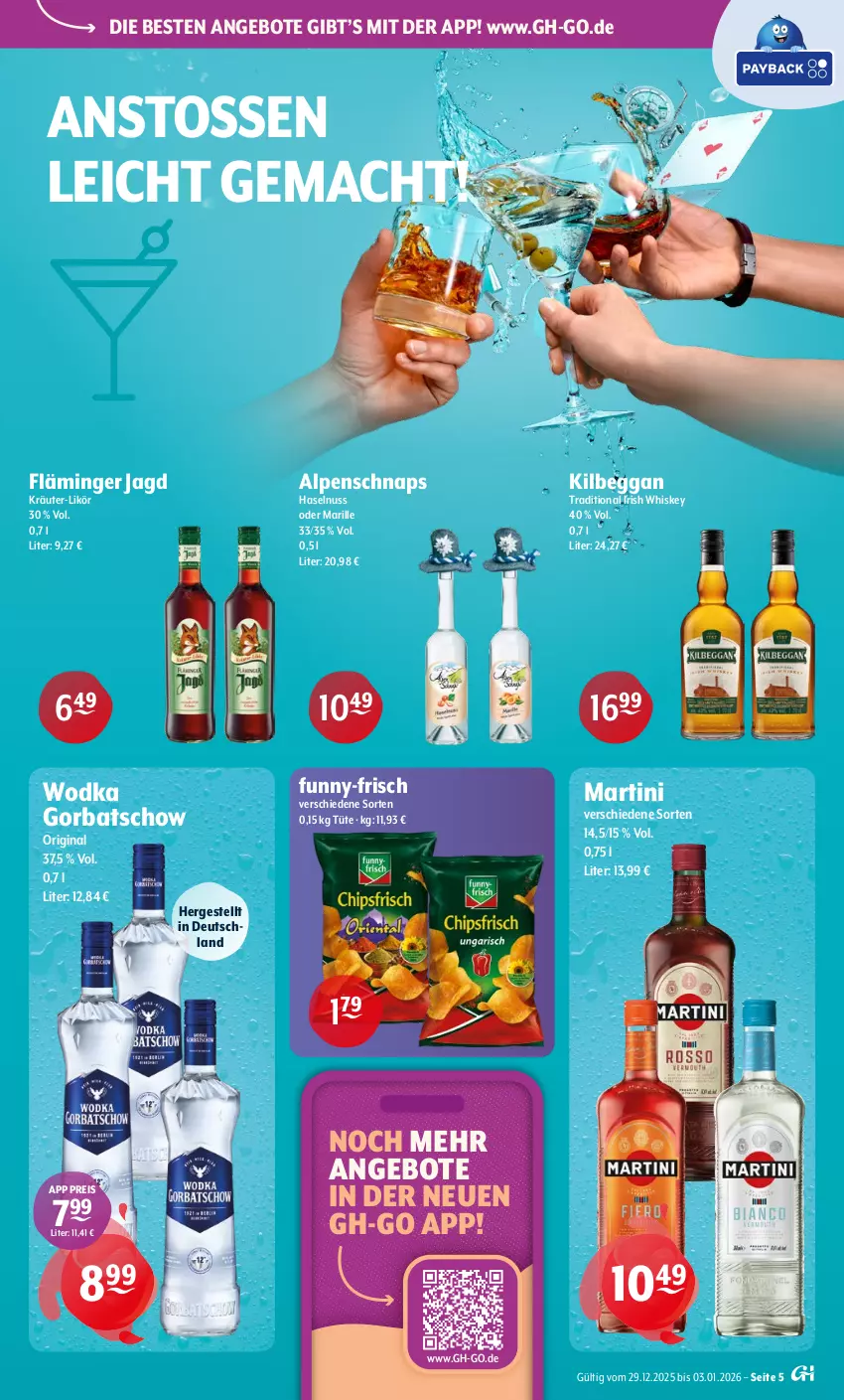 Aktueller Prospekt Getraenke Hoffmann - Prospekte - von 29.12.2026 bis 03.01.2027 - strona 5 - produkty: angebot, angebote, eis, funny-frisch, gin, Gorbatschow, haselnuss, irish whiskey, kilbeggan, kräuter, likör, mac, martini, nuss, reis, Ti, Tüte, whiskey, wodka