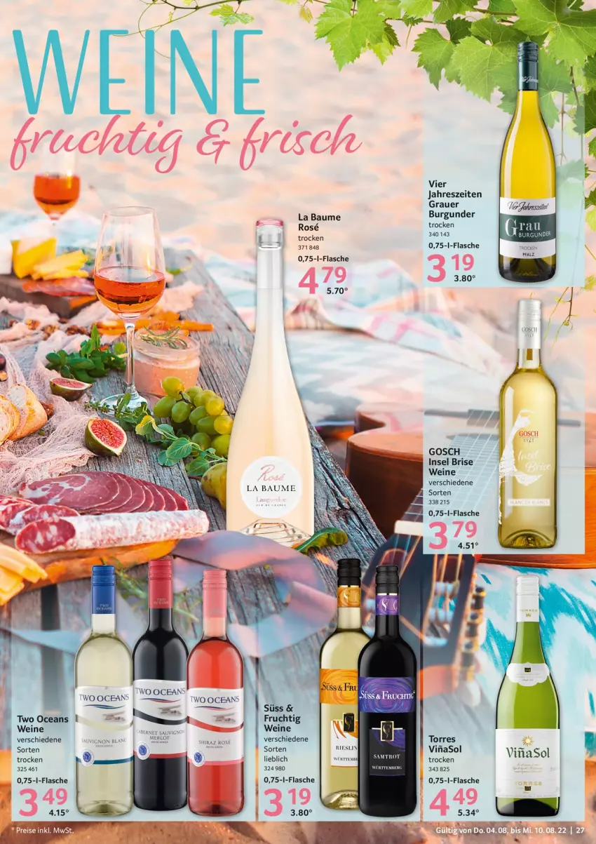 Aktueller Prospekt Selgros - Food - von 04.08 bis 10.08.2022 - strona 27 - produkty: auer, Bau, burgunder, eier, flasche, frucht, gin, LG, Ti, wein, weine