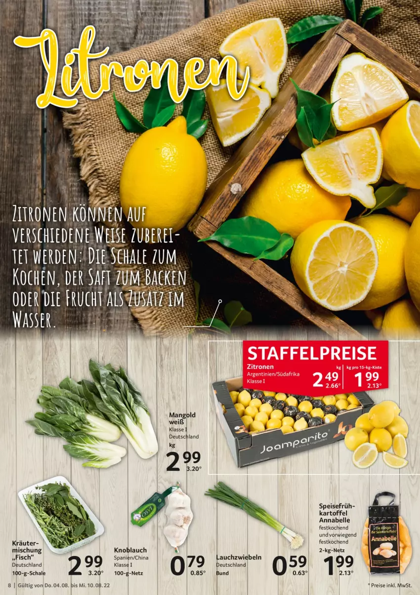 Aktueller Prospekt Selgros - Food - von 04.08 bis 10.08.2022 - strona 8 - produkty: eis, elle, fisch, kartoffel, kartoffeln, knoblauch, kräuter, mango, reis, salat, Schal, Schale, Ti