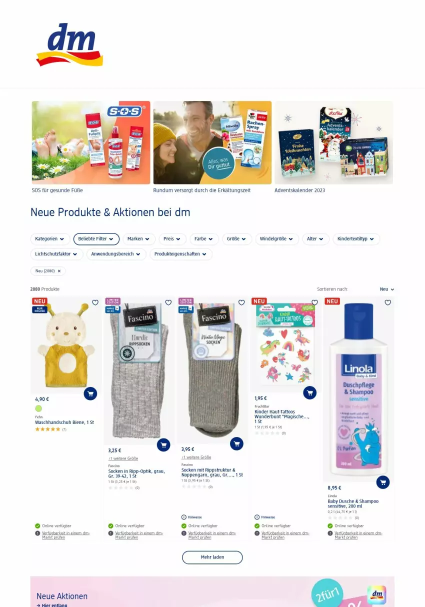 Aktueller Prospekt Dm Drogerie - Prospekte - von 16.10 bis 25.10.2023 - strona 1 - produkty: Adventskalender, cin, dusche, eis, Erkältungs, frucht, Kinder, LG, reis, shampoo, socken, Ti, Tiere, waschhandschuh