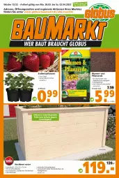 Gazetka promocyjna - Prospekt für Globus Baumarkt Achern - Gazetka - ważna od 02.04 do 02.04.2022 - strona 1 - produkty: Bau, beetpflanzen, blume, blumen, Brei, Erdbeerpflanze, erde, Garten, Holz, Laufen, Liege, natur, pflanze, pflanzen, pflanzerde, sac, SANTE, Ti, topf