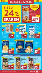 Gazetka promocyjna Aldi Nord - Von Montag - Gazetka - ważna od 31.08 do 31.08.2024 - strona 11 - produkty: aldi, beutel, Cashew, cashewkerne, cin, eis, ente, feta, frucht, hartweizen, Käse, natur, nuss, pasta, reis, salz, schinken, studentenfutter, Ti, tiefpreis, torte, tortelloni, walnuss, wiener, wiener würstchen, würstchen