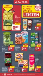 Gazetka promocyjna Aldi Nord - Von Montag - Gazetka - ważna od 31.08 do 31.08.2024 - strona 30 - produkty: aldi, banane, bananen, bio, bohne, bohnen, butter, Dr. Oetker, eis, feinkost, flasche, frucht, fruchtsaft, getränk, gin, heinz, kirsch, kirsche, kirschen, kräuter, kräuterbutter, meggle, müsli, nimm2, reis, saft, sauce, storck, Ti, vita, vitalis, vitalis müsli, ZTE, zucker