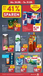 Gazetka promocyjna Aldi Nord - Von Montag - Gazetka - ważna od 31.08 do 31.08.2024 - strona 7 - produkty: Alwa, aperitif, beutel, direktsaft, drink, eis, eistee, elle, fever-tree, flasche, funny-frisch, gewürz, gin, grapefruit, ingwer, kraft, lipton, mineralwasser, natur, natürliches mineralwasser, persil, red bull, reis, rel, saft, Spezi, tee, teller, Ti, tonic, tonic water, volvic, waschmittel, wasser, wc frisch, ZTE, zucker