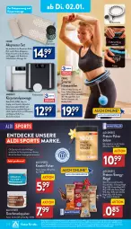 Gazetka promocyjna Aldi Nord - Von Montag - Gazetka - ważna od 07.01 do 07.01.2023 - strona 20 - produkty: aldi, ambia, Analysewaage, batterie, bier, Biere, decke, dell, eis, elle, getränk, getränke, getränkepulver, kissen, mac, Mode, ndk, Rana, Rauch, reifen, reis, Ria, riegel, Schal, Schale, Sport, teller, Ti, timer, uhr, Waage, wasser