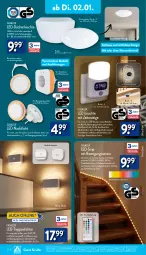 Gazetka promocyjna Aldi Nord - Von Montag - Gazetka - ważna od 07.01 do 07.01.2023 - strona 22 - produkty: akku, aldi, batterie, Bewegungssensor, decke, deckenleuchte, dell, eis, elle, fernbedienung, gin, led-deckenleuchte, LED-Leuchte, Leuchte, Mode, Nachtlicht, ndk, quad, reis, Ria, Schal, Schale, steckdose, Ti, timer, tisch, usb, ZTE