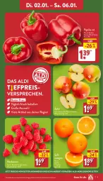 Gazetka promocyjna Aldi Nord - Von Montag - Gazetka - ważna od 07.01 do 07.01.2023 - strona 3 - produkty: aldi, angebot, beere, beeren, eis, himbeer, himbeere, himbeeren, orange, orangen, paprika, paprika rot, reis, saft, Saftorangen, Schal, Schale, Ti, ZTE