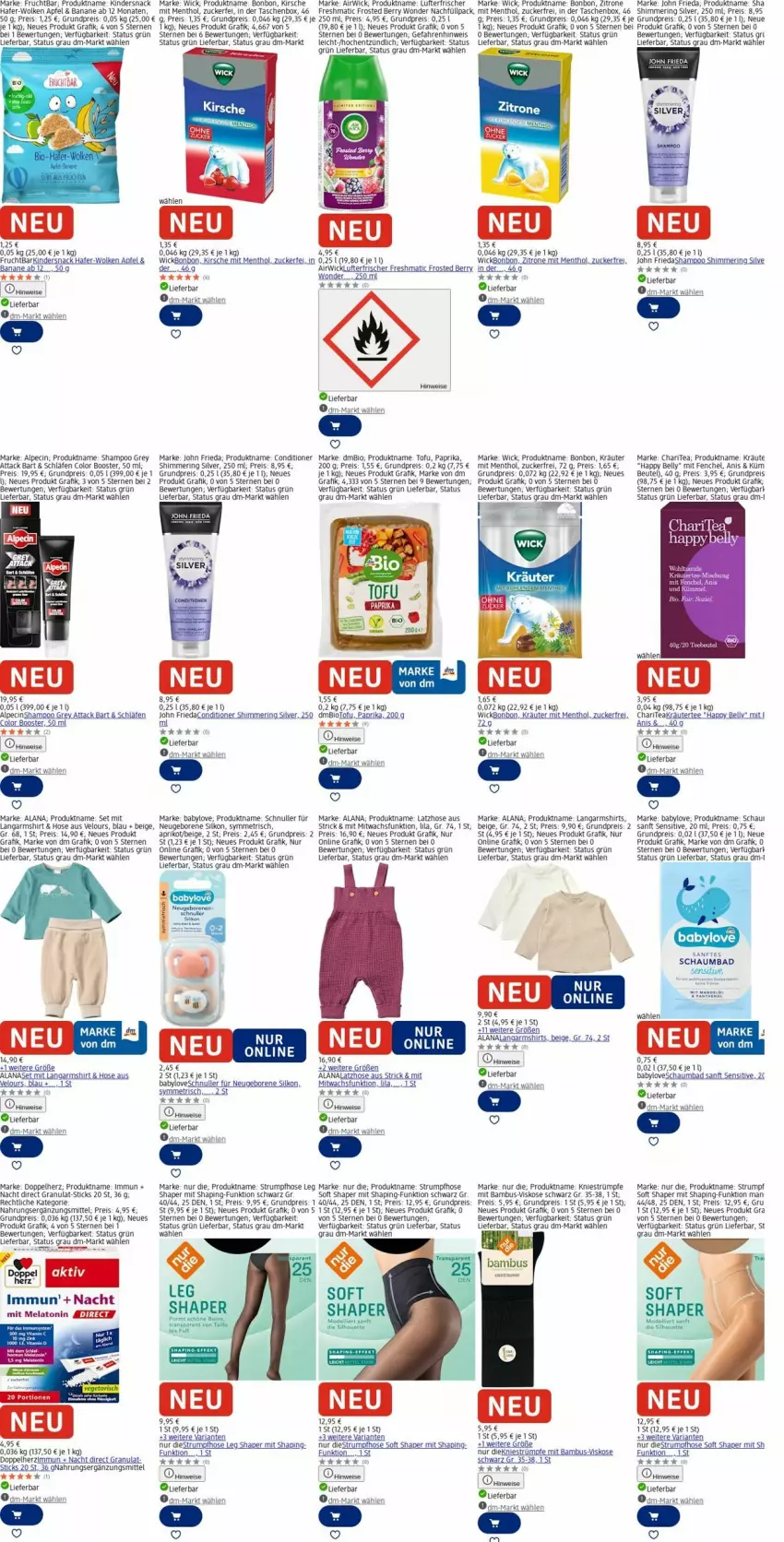 Aktueller Prospekt Dm Drogerie - Prospekte - von 27.10 bis 05.11.2025 - strona 10 - produkty: airwick, alpecin, apfel, Babylove, Bad, bambus, banane, beutel, bio, cin, dell, doppelherz, eis, fenchel, frucht, hafer, Heu, hose, Kinder, kirsch, kirsche, kräuter, Langarmshirt, Latzhose, lufterfrischer, paprika, reis, Ria, ring, rum, schaumbad, shampoo, shirt, shirts, snack, strümpfe, Strumpfhose, Tasche, taschen, tee, Ti, Tofu, WICK, Yo, zitrone, zucker