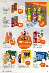 Gazetka promocyjna Tegut - Angebote der Woche - Gazetka - ważna od 19.11 do 19.11.2022 - strona 27 - produkty: alkohol, alkoholfreie getränke, Alwa, amecke, apfel, bio, Bio-Gemüse, Collagen, eis, flasche, frucht, fruchtsaft, fruchtsäfte, getränk, getränke, grana, granatapfel, Happy Day, kirsch, kirsche, limo, limonade, mango, maracuja, mineralwasser, Nektar, Rana, Rauch, ring, saft, säfte, schorle, sinalco, Ti, wasser