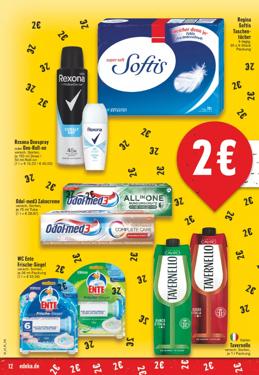 Aktueller Prospekt E Center - Angebote der Woche - von 07.08 bis 12.08.2023 - strona 12 - produkty: asti, creme, deo, deospray, ente, Odol, rexona, roll-on, Tasche, taschen, Ti, tücher, vernel, zahncreme