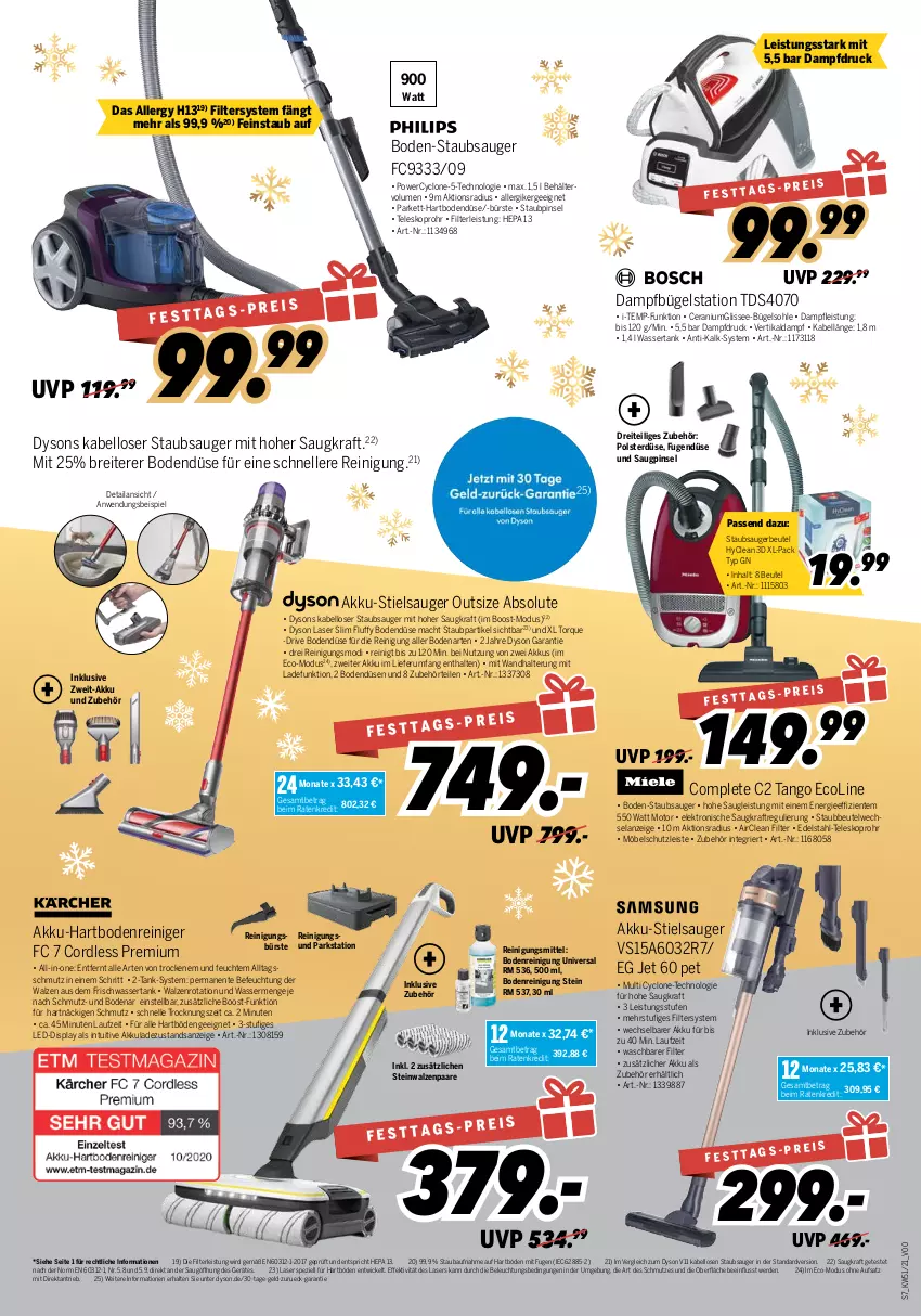 Aktueller Prospekt Medimax - MEDIMAX Prospekt KW51 2021 - von 17.12 bis 23.12.2021 - strona 7 - produkty: akku, Bau, Behälter, beleuchtung, beutel, Brei, bügel, Bügelstation, bürste, dampfbügelstation, Dyson, edelstahl, eis, Elan, Elektro, elle, ente, erde, Ergee, gliss, Hartbodenreiniger, kraft, mac, möbel, Pinsel, reiniger, Reinigung, reinigungsbürste, Reinigungsmittel, reis, rum, Spezi, staubbeutel, staubsauger, staubsaugerbeutel, Stielsauger, Teleskop, Ti, wandhalterung, wasser, wassertank, WICK