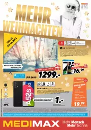 Gazetka promocyjna Medimax - MEDIMAX Prospekt KW51 2021 - Gazetka - ważna od 23.12 do 23.12.2021 - strona 1 - produkty: abholpreise, akku, alexa, alkohol, angebot, auer, blu-ray, Brei, cin, dekoration, deo, dvb, dvb-s2, DVB-T, eis, elle, erde, frontkamera, Handy, HDMI, kamera, lack, LCD TV, leds, LG, mastercard, microsd, mint, Mode, octa-core prozessor, quad, Rauch, reis, Ria, ring, rum, rwe, salz, Seife, sim, smart tv, spee, Spektrum, Spiele, Surf, Ti, tisch, touchscreen, tuner, vodafone, wasser, ZTE