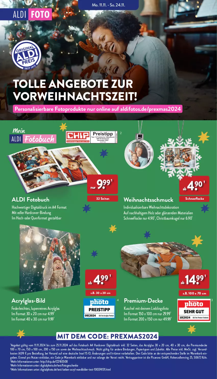 Aktueller Prospekt Aldi Nord - Von Montag - von 18.11 bis 23.11.2024 - strona 44 - produkty: aldi, angebot, angebote, Bau, Baumkugel, buch, decke, dekoration, eis, elle, Fotobuch, Holz, korb, Kugel, LG, ndk, papier, Persona, reis, Ria, ring, rwe, Schmuck, Ti, xmas