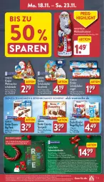 Gazetka promocyjna Aldi Nord - Von Montag - Gazetka - ważna od 23.11 do 23.11.2024 - strona 11 - produkty: Adventskalender, aldi, alpenmilch, duplo, eis, Elektro, elle, erde, ferrero, gewinnspiel, gin, gutschein, gutscheine, Kinder, kinder bueno, kinder country, kinder riegel, kinder schokolade, leine, LG, Liege, milch, reis, riegel, sac, schoko, schokolade, schokoladen, teller, Ti, usb, ZTE