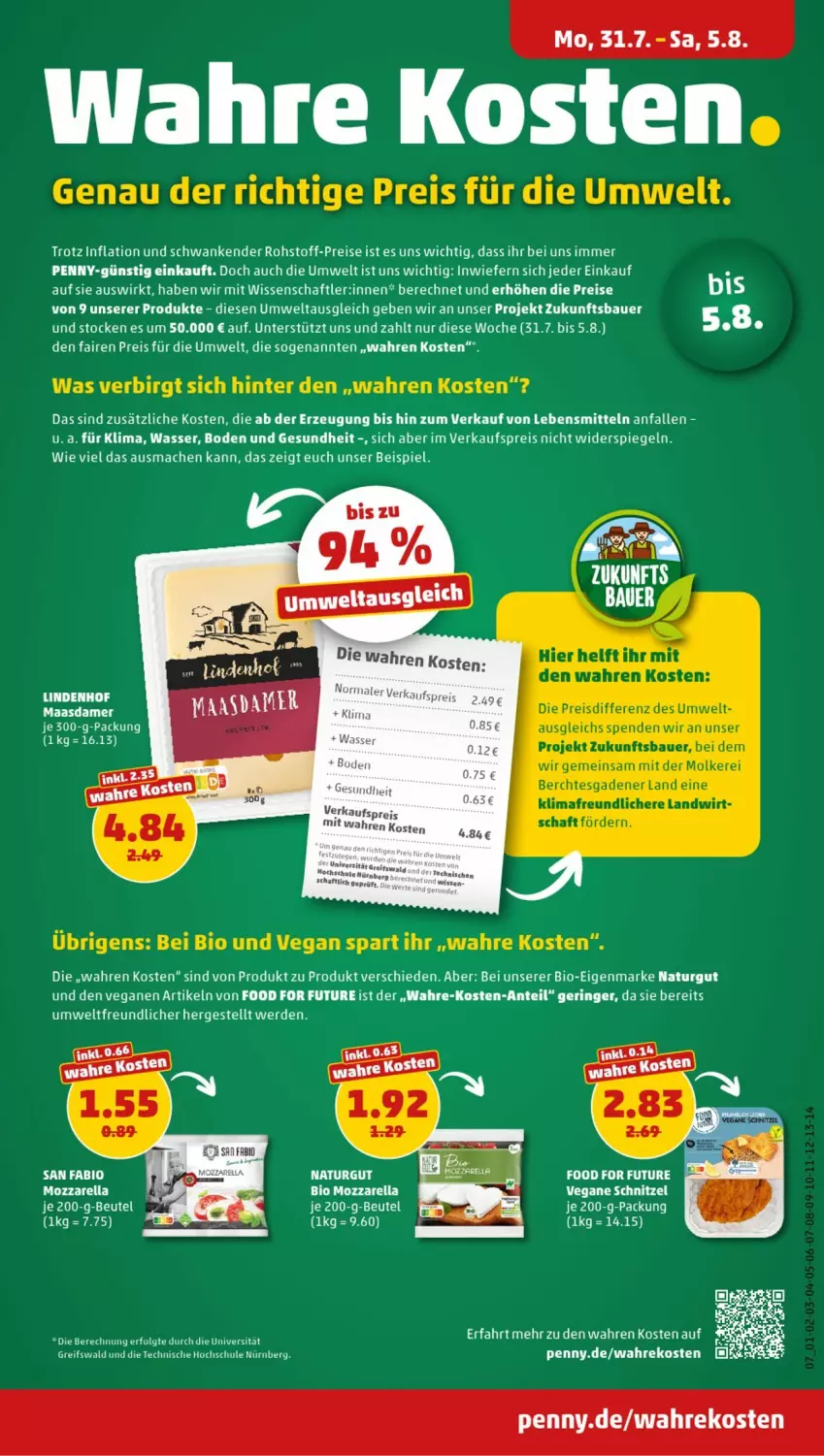 Aktueller Prospekt Penny - Prospekte - von 31.07 bis 05.08.2023 - strona 7 - produkty: auer, Bau, Bauer, beutel, bio, eis, erde, Gesundheit, lebensmittel, LG, Maasdam, maasdamer, mac, mozzarella, natur, reis, rel, ring, schnitzel, spiegel, tee, Ti, wasser