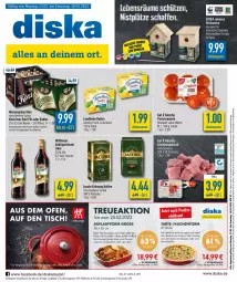 Gazetka promocyjna Diska - Prospekte - Gazetka - ważna od 18.02 do 18.02.2023 - strona 1 - produkty: aktionspreis, angebot, angebote, bier, butter, deka, eis, flasche, gulasch, jacobs, jacobs krönung, kaffee, köstritzer, kräuter, kuchen, landliebe, likör, limette, Mett, oder radler, Ofen, pils, Quiche, radler, reis, Schal, Schale, schinken, schwein, Streichzart, Ti, tisch, tomate, tomaten, wein, wilthener, ZTE