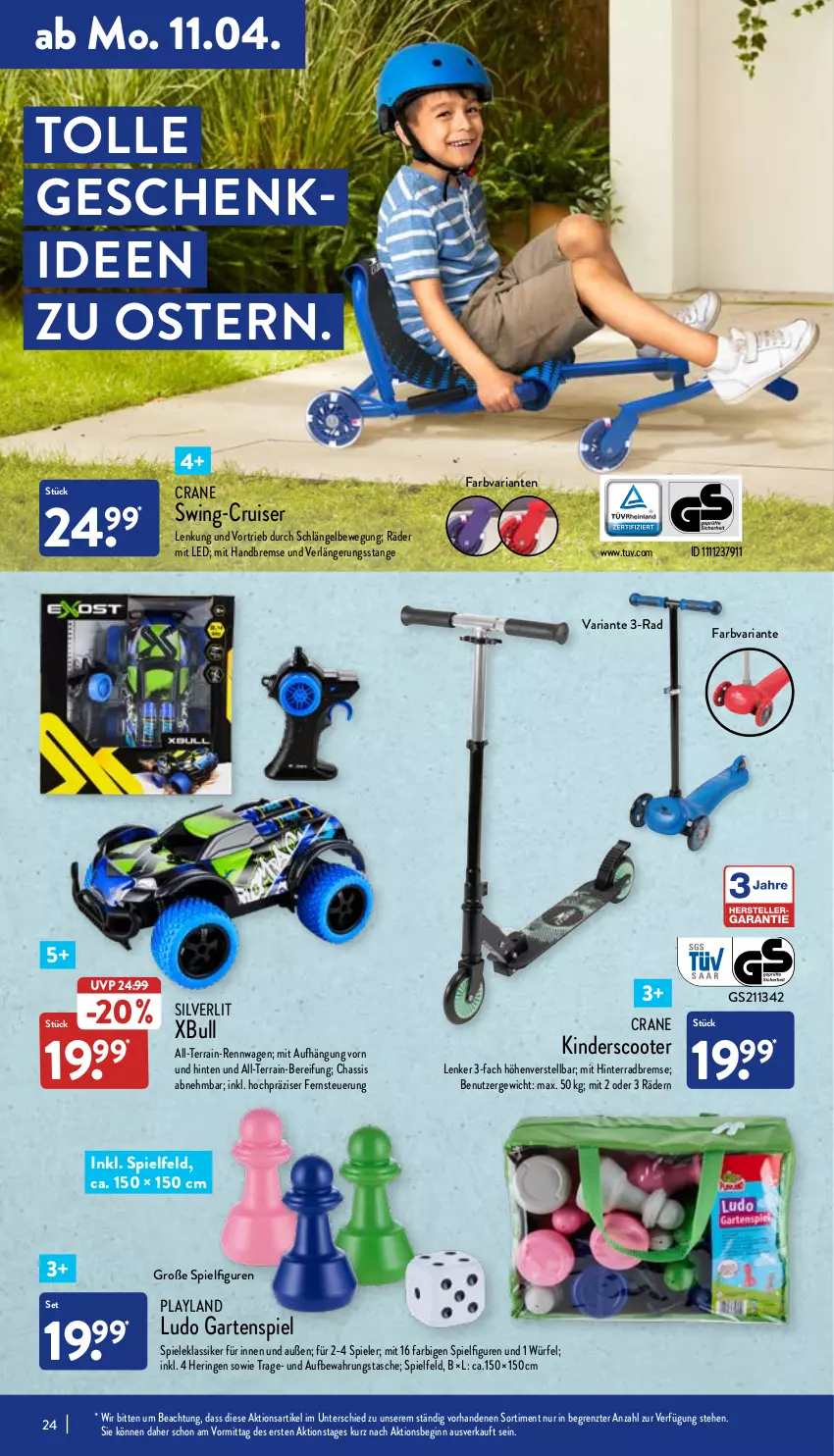 Aktueller Prospekt Aldi Nord - Aldi-Aktuell - von 11.04 bis 16.04.2022 - strona 24 - produkty: aufbewahrungstasche, Garten, gin, hering, HP, Kinder, Ria, ring, scooter, Spiele, Tasche, Ti, würfel, ZTE