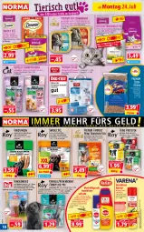 Gazetka promocyjna Norma - Norma - Gazetka - ważna od 31.07 do 31.07.2023 - strona 10 - produkty: aust, ball, beutel, bio, biozidprodukte, dreamies, eis, elle, ente, fisch, fische, flasche, fleisch, grill, hundesnack, hundesnacks, insektenschutz, Käse, katzennahrung, Katzenstreu, Kaustreifen, kissen, klumpstreu, lachs, Liege, natur, pastete, Perfect Fit, pute, Rauch, reifen, rezept, rind, Rind und Kalb, rwe, sauce, Schal, Schale, sekt, snack, snacks, Ti, trockenfutter, truthahn, whiskas, WICK