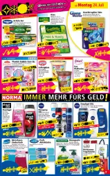 Gazetka promocyjna Norma - Norma - Gazetka - ważna od 31.07 do 31.07.2023 - strona 7 - produkty: activia, aqua, Becher, bourbon, cerealien, creme, deo, deospray, duschgel, eis, flasche, flüssigseife, frucht, geschirr, geschirrspüler, gin, Käse, kühlregal, lack, LG, limette, Löffel, mac, Mett, milch, minze, natur, natura, nuss, pudding, regal, reifen, Reinigung, sahne, schoko, Seife, Sport, Tasche, Ti, tragetasche, tuc, tücher, vanille, vollmilch