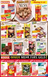 Gazetka promocyjna Norma - Norma - Gazetka - ważna od 31.07 do 31.07.2023 - strona 9 - produkty: beutel, Cashew, cranberry, ente, erdnuss, erdnüsse, frucht, haselnuss, honig, jumbo, knacker, mandel, mandeln, milch, müsli, natur, nuss, Nussknacker, pistazien, rel, Ria, riegel, salz, schoko, schokolade, Ti, vollmilch, walnuss, Walnuss Kerne, Zartbitterschokolade