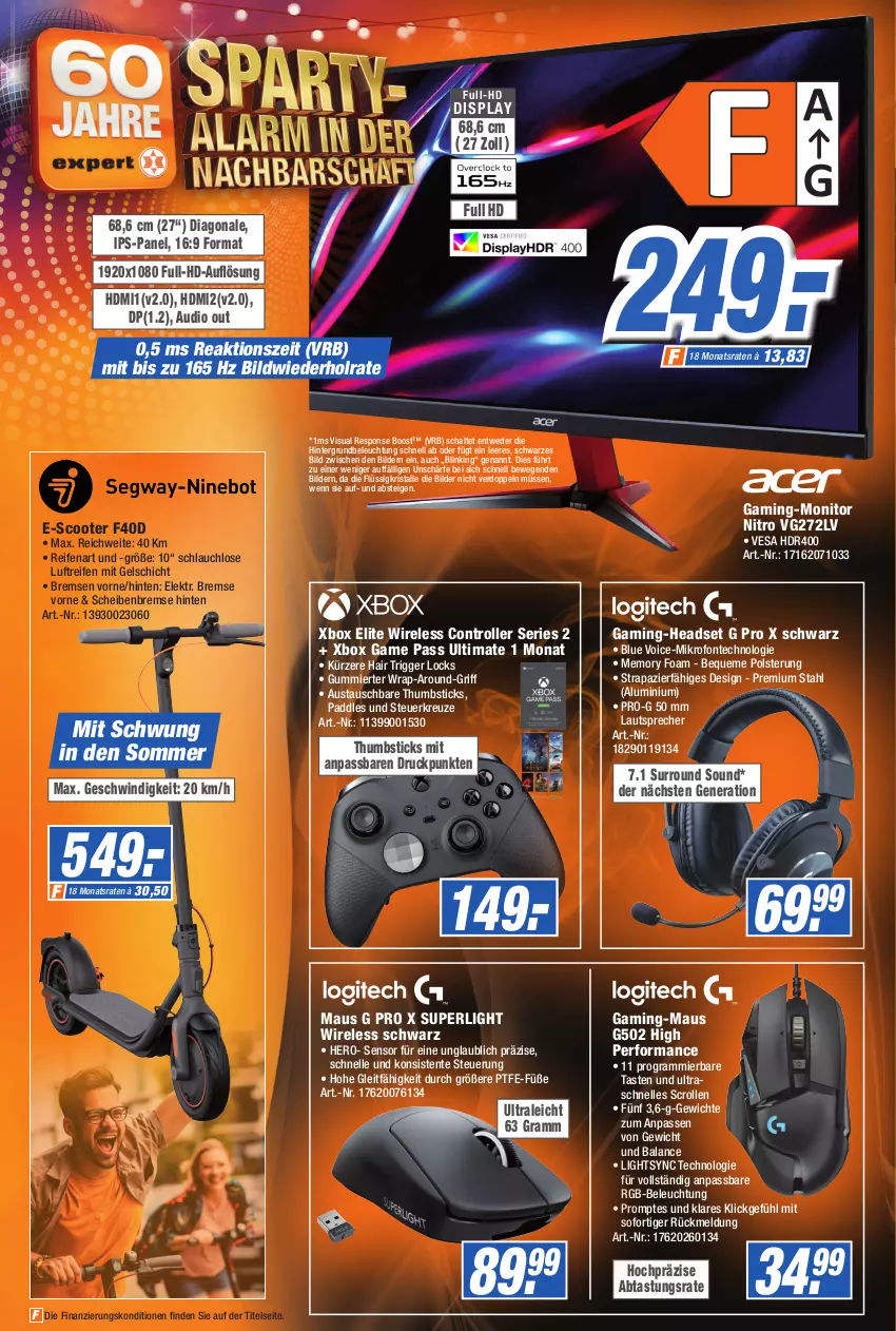 Aktueller Prospekt Expert Technomarkt - Prospekte - von 01.06 bis 29.06.2022 - strona 6 - produkty: aust, beleuchtung, elle, ente, gaming-headset, HDMI, Headset, hero, HP, ips-panel, lautsprecher, Maus, monitor, reifen, rel, Roller, Schal, schlauch, scooter, Ti, wrap, Xbox