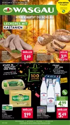 Gazetka promocyjna Wasgau - Gazetka - ważna od 18.10 do 18.10.2025 - strona 1 - produkty: angebot, angebote, bratwurst, Brei, brot, butter, eier, eis, elle, Esskastanien, flasche, gin, je 250-g-packung, mac, mw-flasche, natur, nuss, rapsöl, reis, rel, salz, Spezi, Sprudel, Ti, wein, wurst