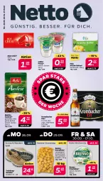 Gazetka promocyjna Netto - Woche 39 - Gazetka - ważna od 01.10 do 01.10.2022 - strona 1 - produkty: bohne, bresso, butter, eis, frischkäse, froop, irische butter, kartoffel, kartoffeln, Käse, krombache, krombacher, krombacher pils, mac, melitta, Mon Chéri, Müller, müller froop, pils, schuhe, speisekartoffeln, Streichzart, Ti, Trekkingschuh, Trekkingschuhe