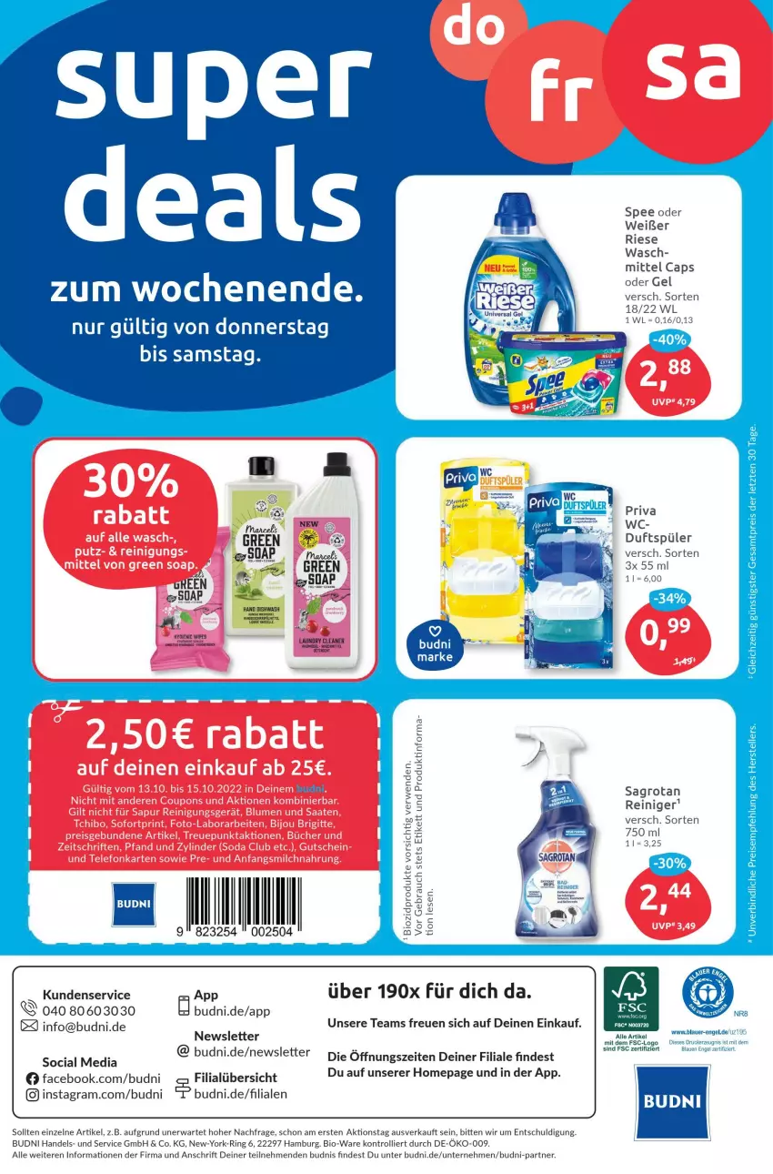 Aktueller Prospekt Budni - Prospekte - von 10.10 bis 15.10.2022 - strona 8 - produkty: auer, Bad, bio, biozidprodukte, Cap, drucker, eis, elle, Engel, kerze, Mett, Omep, Rauch, reiniger, reis, ring, rwe, sagrotan, spee, tee, teller, Ti, trolli, Yo, ZTE