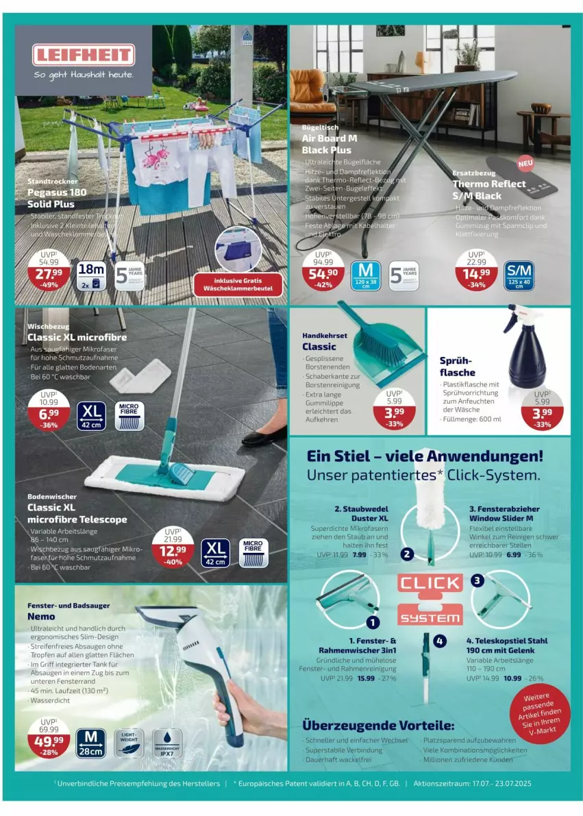Aktueller Prospekt Vmarkt - Prospekte - von 17.07 bis 23.07.2025 - strona 16 - produkty: auer, Bad, bodenwischer, elle, fenster, lion, mikrofaser, ndk, Reinigung, Ria, staubwedel, Teleskop, teleskopstiel, teller, Ti, wedel