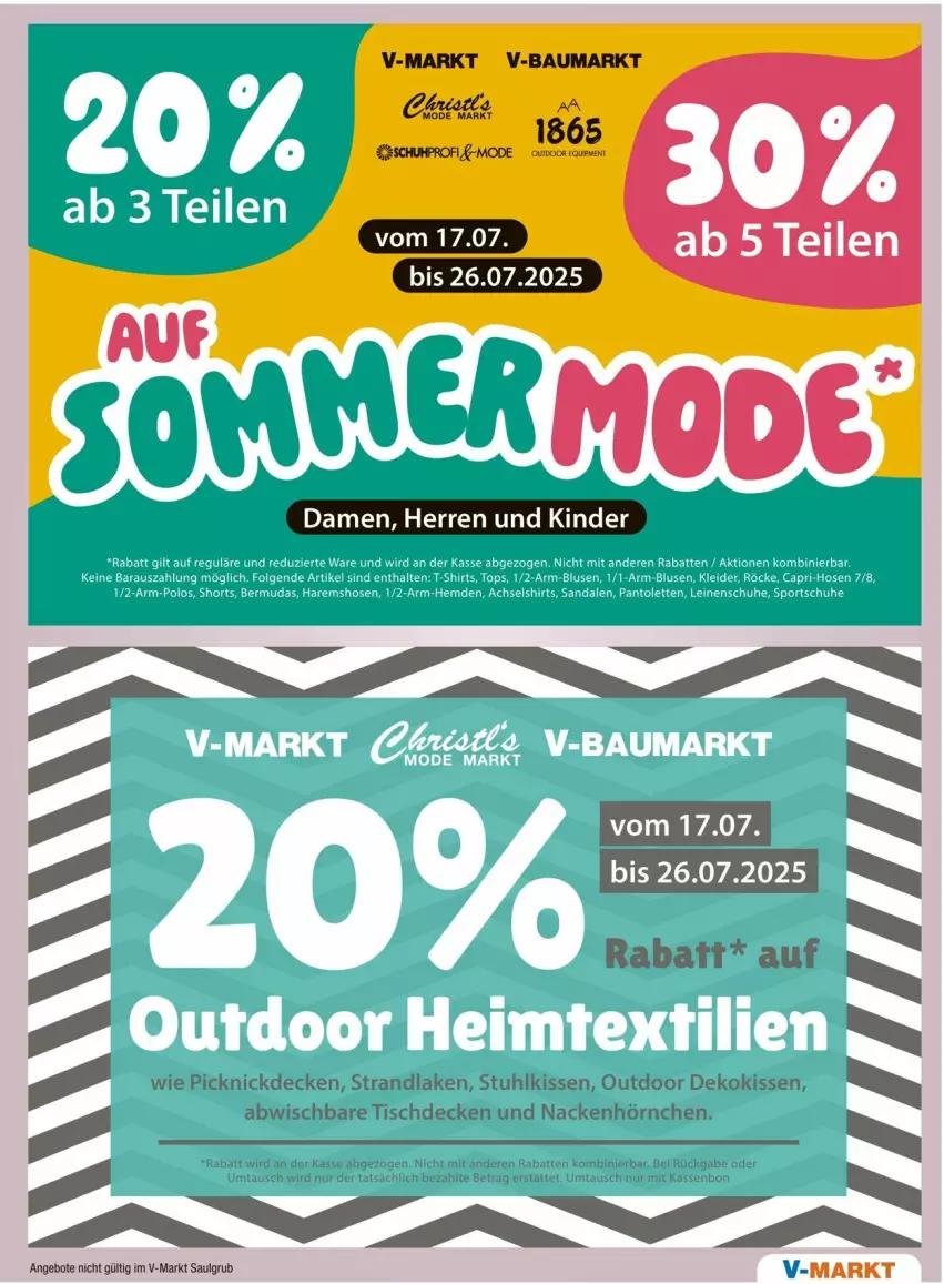 Aktueller Prospekt Vmarkt - Prospekte - von 17.07 bis 23.07.2025 - strona 21 - produkty: angebot, angebote, Bau, decke, dekokissen, elle, hörnchen, HP, kissen, LG, Mode, picknickdecke, strandlaken, stuhl, stuhlkissen, Ti, tisch, tischdecke