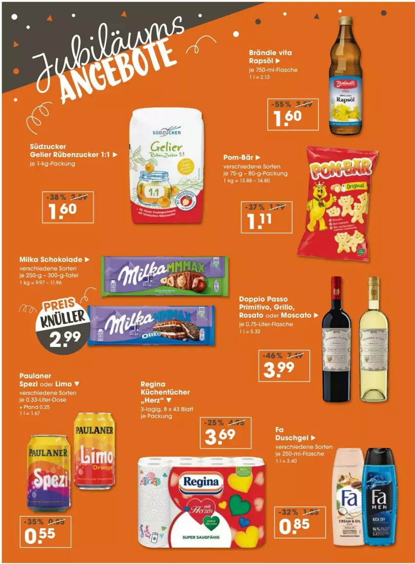 Aktueller Prospekt Vmarkt - Prospekte - von 17.07 bis 23.07.2025 - strona 3 - produkty: doppio passo, duschgel, flasche, LG, limo, passo, rosato, Spezi