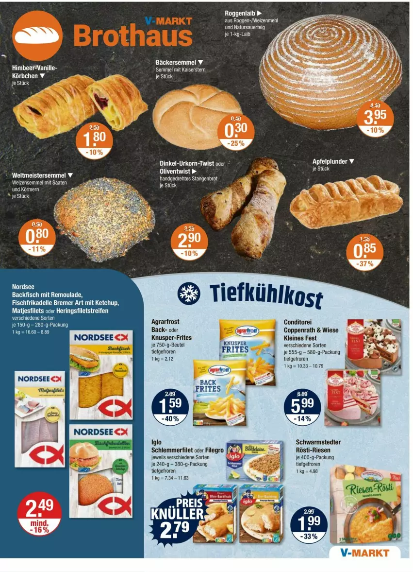 Aktueller Prospekt Vmarkt - Prospekte - von 17.07 bis 23.07.2025 - strona 9 - produkty: agrarfrost, beutel, brot, coppenrath, ente, filegro, filet, filets, hering, Herings, heringsfilets, himbeer, Kaiser, Körbchen, leine, matjes, Matjesfilet, matjesfilets, mehl, olive, oliven, reifen, ring, schlemmerfilet, schwarmstedter, Semmel, tee, Ti, tiefkühlkost, vanille, weizenmehl, Weizensemmel