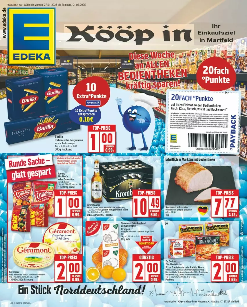 Aktueller Prospekt Edeka - Prospekte - von 27.01 bis 01.02.2025 - strona 1 - produkty: backwaren, deka, eis, fisch, fleisch, HP, Käse, Ti, wurst