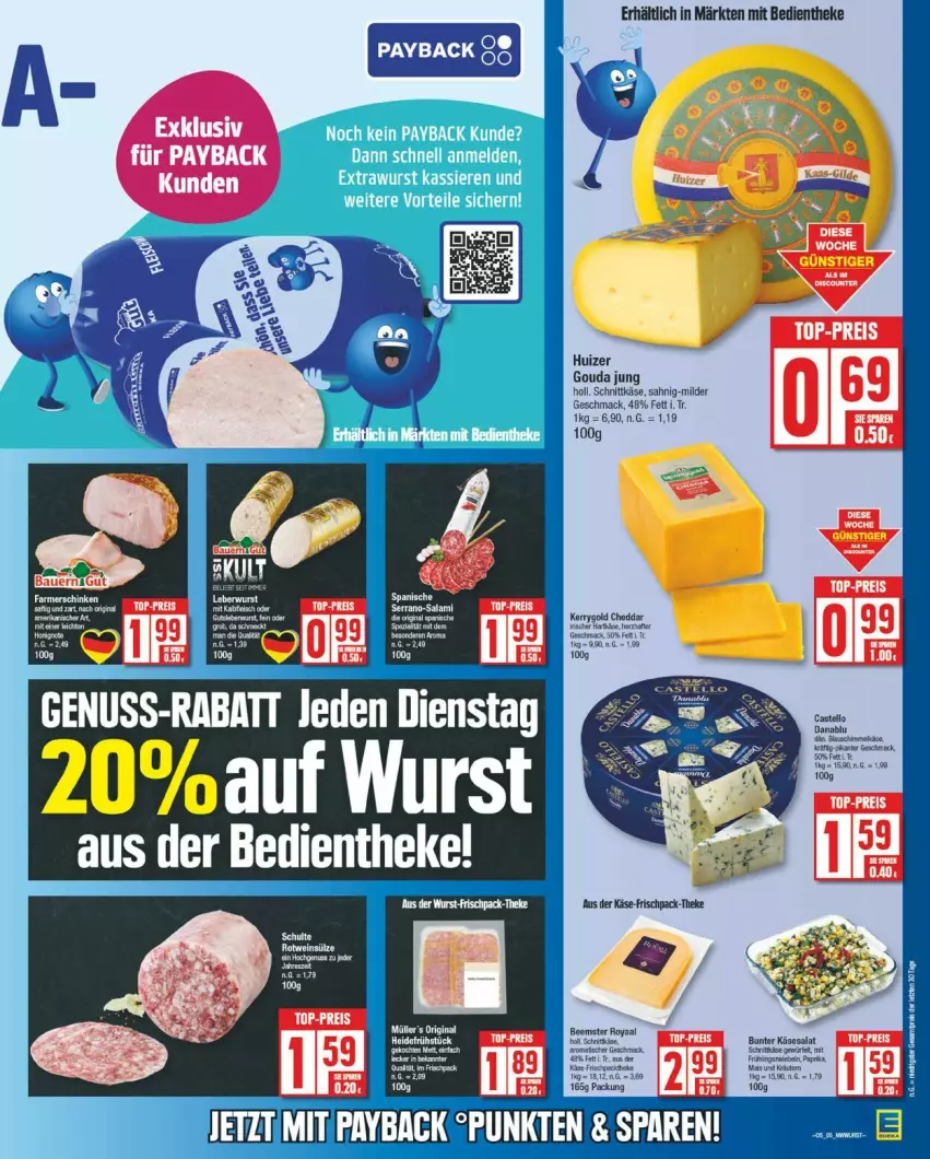 Aktueller Prospekt Edeka - Prospekte - von 27.01 bis 01.02.2025 - strona 9 - produkty: cheddar, gouda, gouda jung, Käse, mac, nuss, payback, schnittkäse, wurst