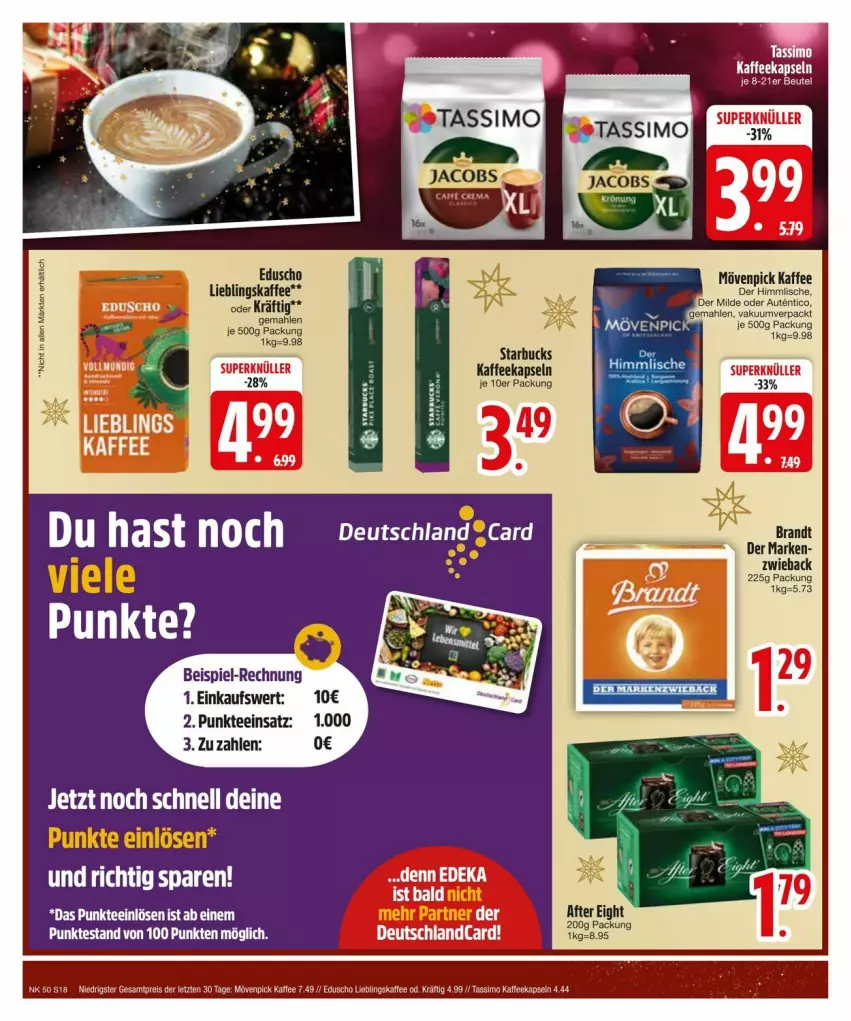 Aktueller Prospekt Edeka - Prospekte - von 09.12 bis 16.12.2024 - strona 20 - produkty: deka, eduscho, eis, ente, kaffee, kaffeekapseln, mam, mövenpick, mövenpick kaffee, reis, sim, tassimo, tee, Ti, ZTE