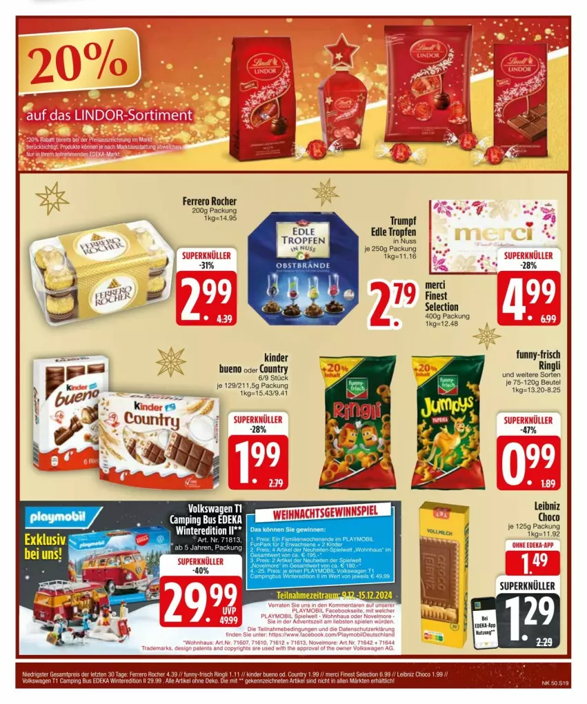 Aktueller Prospekt Edeka - Prospekte - von 09.12 bis 16.12.2024 - strona 21 - produkty: eis, ferrero, Ferrero Rocher, funny-frisch, Kinder, leibniz, merci, nuss, reis, ring, rum, Ti, ZTE