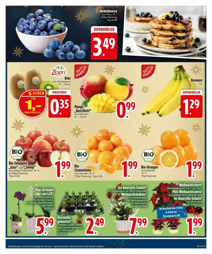 Aktueller Prospekt Edeka - Prospekte - von 09.12 bis 16.12.2024 - strona 5 - produkty: banane, bananen, bio, clementinen, Elan, kiwi, orange, orangen, tafeläpfel, Ti, topf